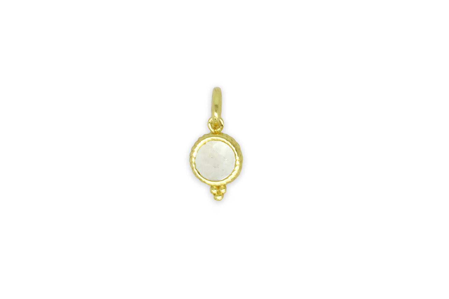 Rainbow Moonstone Gold Necklace Charm - Boho Betty