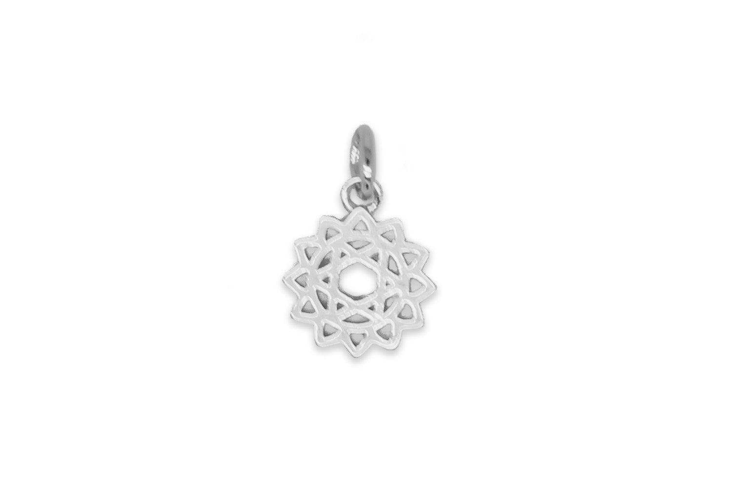 Heart Chakra Silver Necklace Charm - Boho Betty