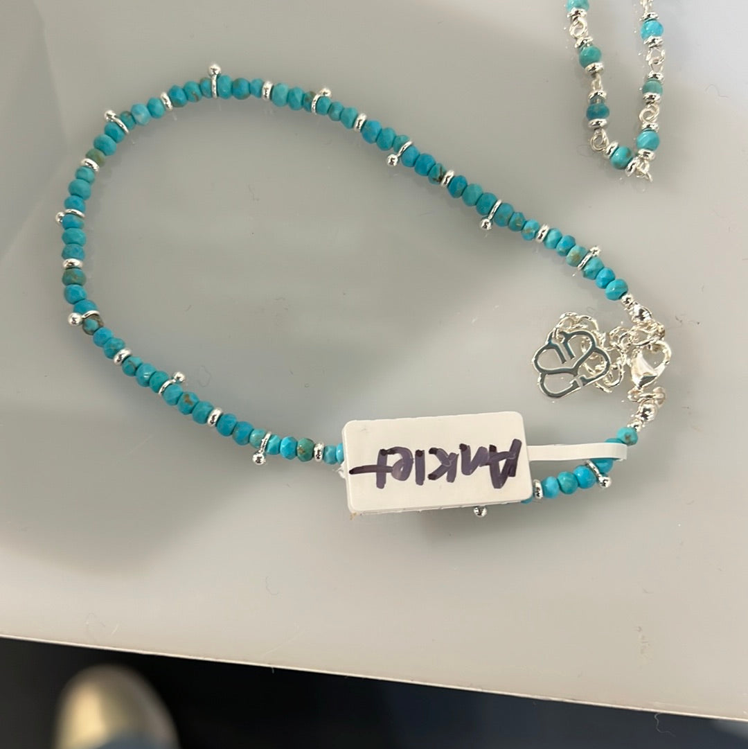 Anse Turquoise Silver Anklet