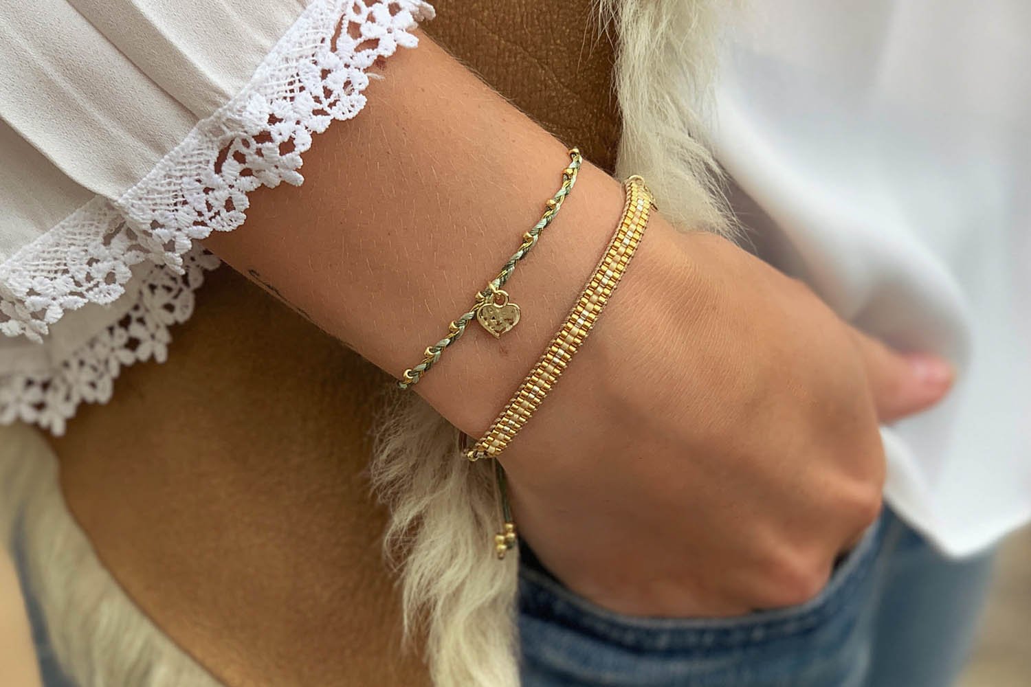 Starshine Gold Beaded Friendship Bracelet - Boho Betty