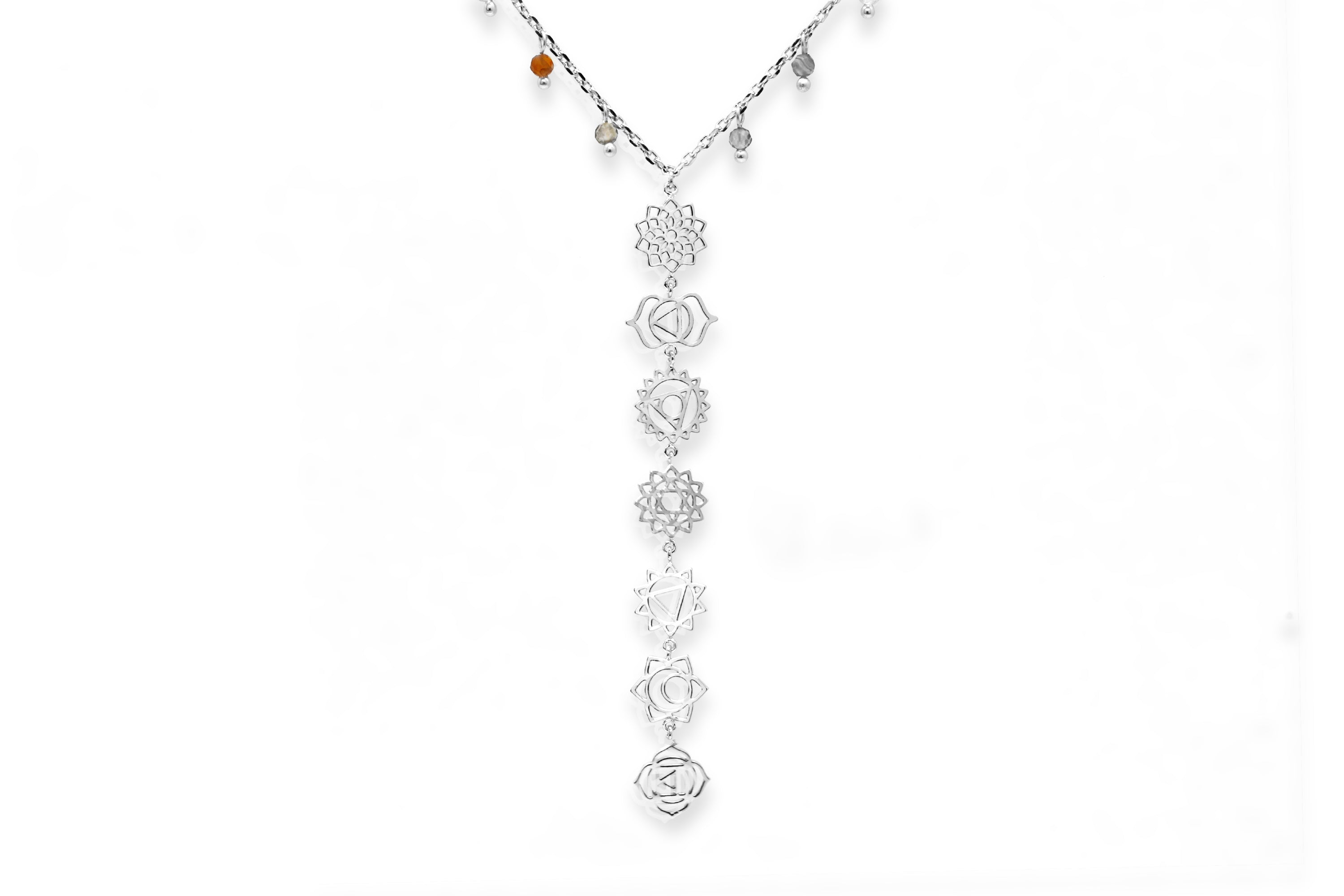 Ajna Silver Chakra Necklace - Boho Betty