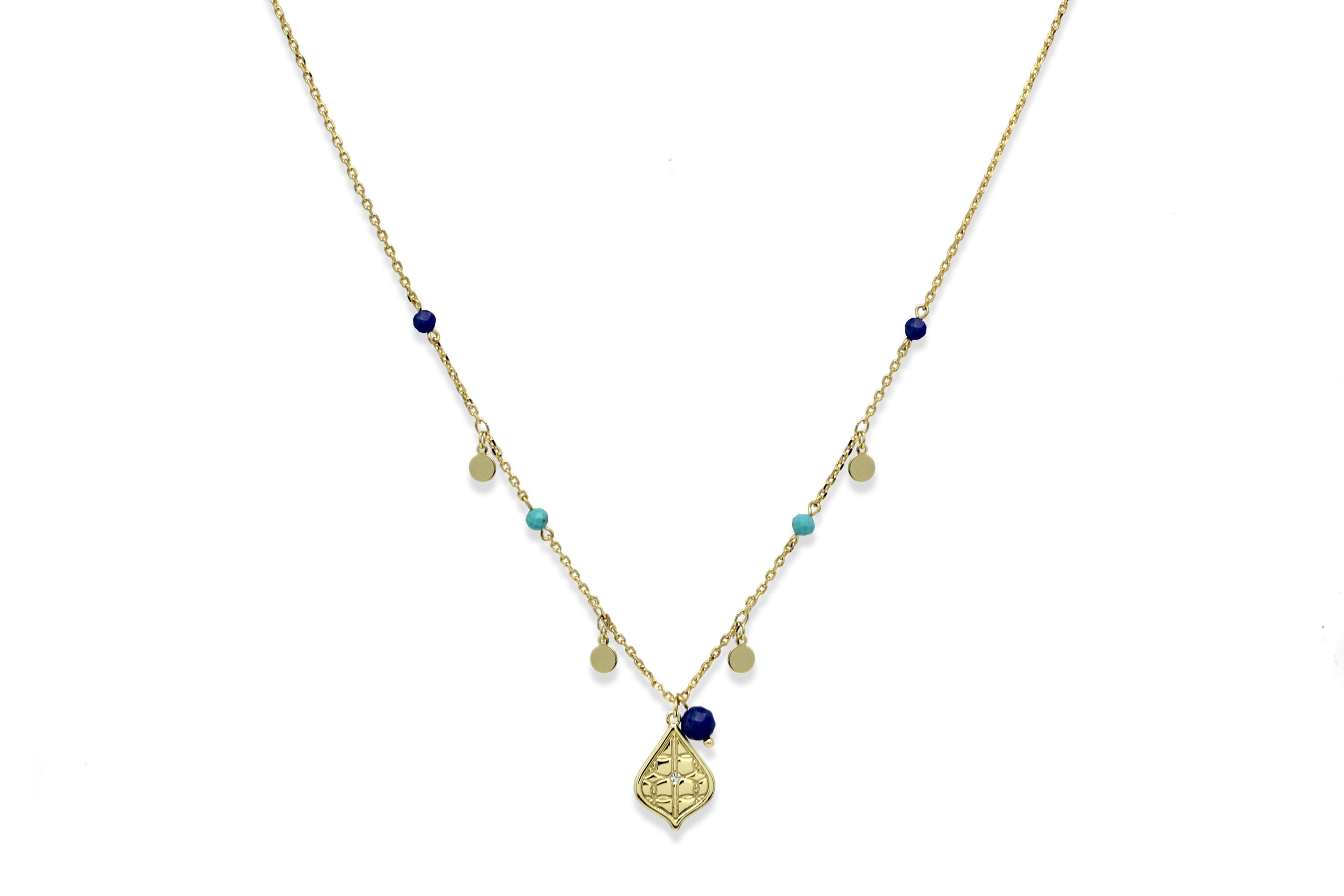 Nott Gold Pendant Multi Charm Necklace - Boho Betty