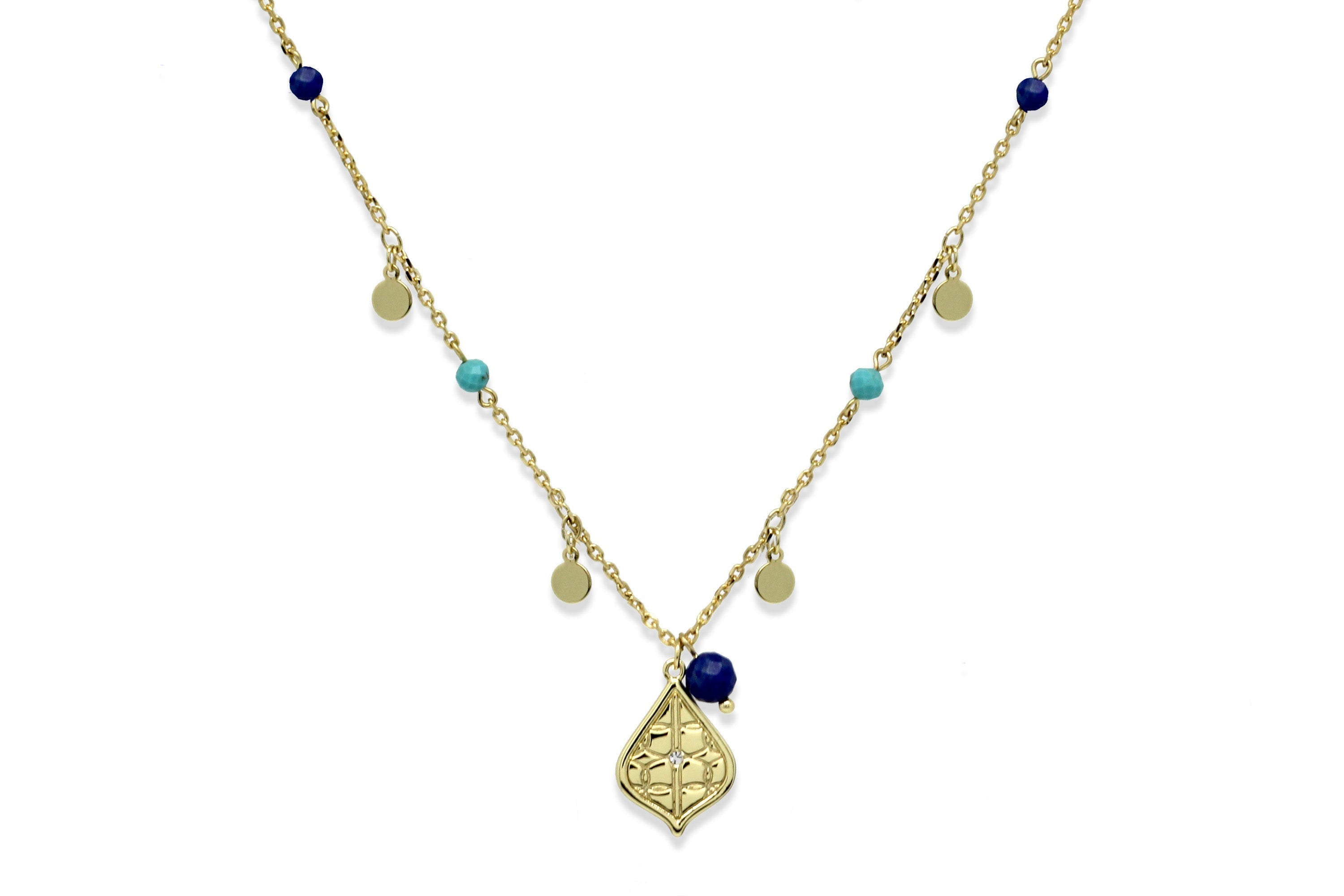 Nott Gold Pendant Multi Charm Necklace - Boho Betty