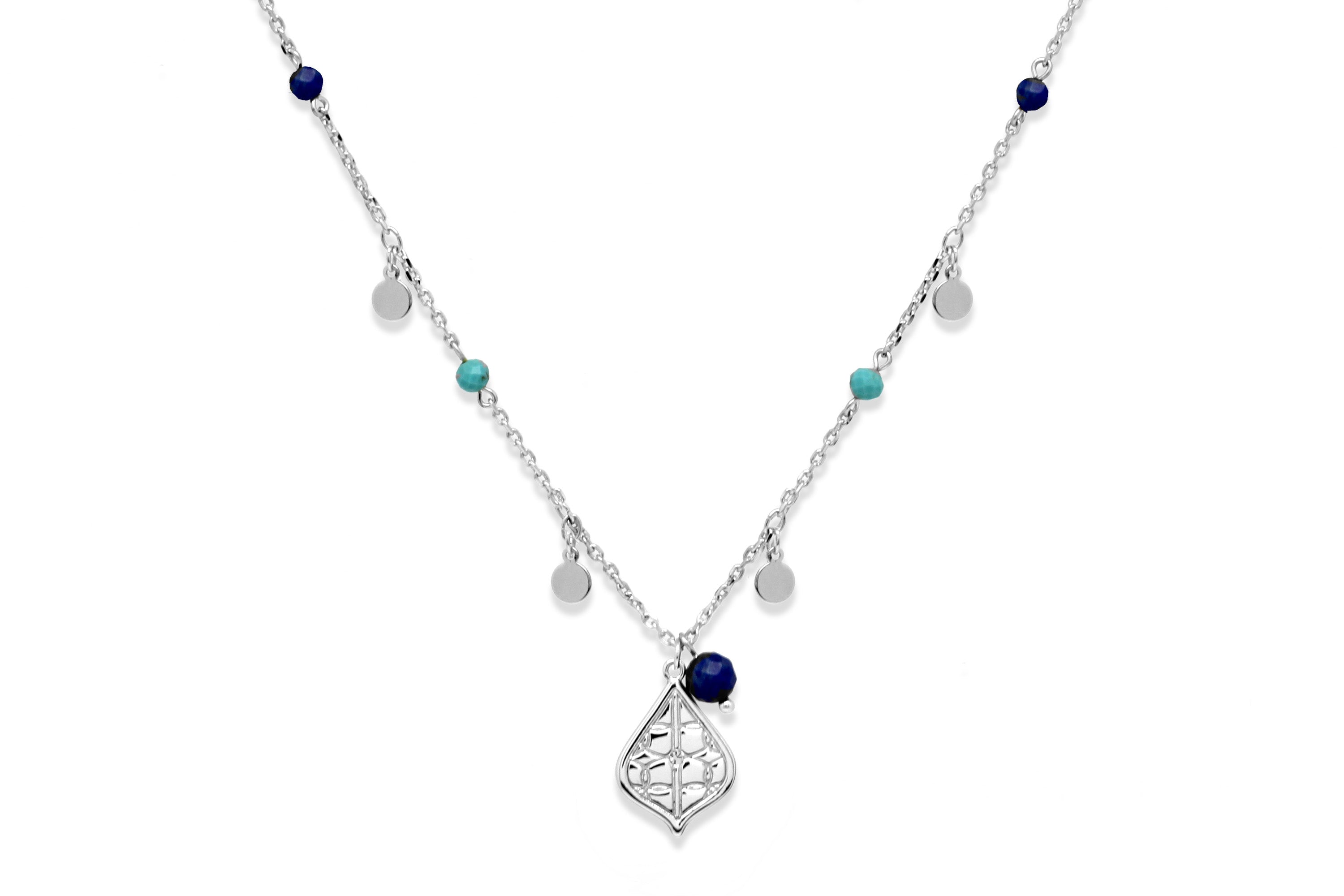 Shop Panna Silver Mini Multi Charm Necklace Online | Flo & Frankie