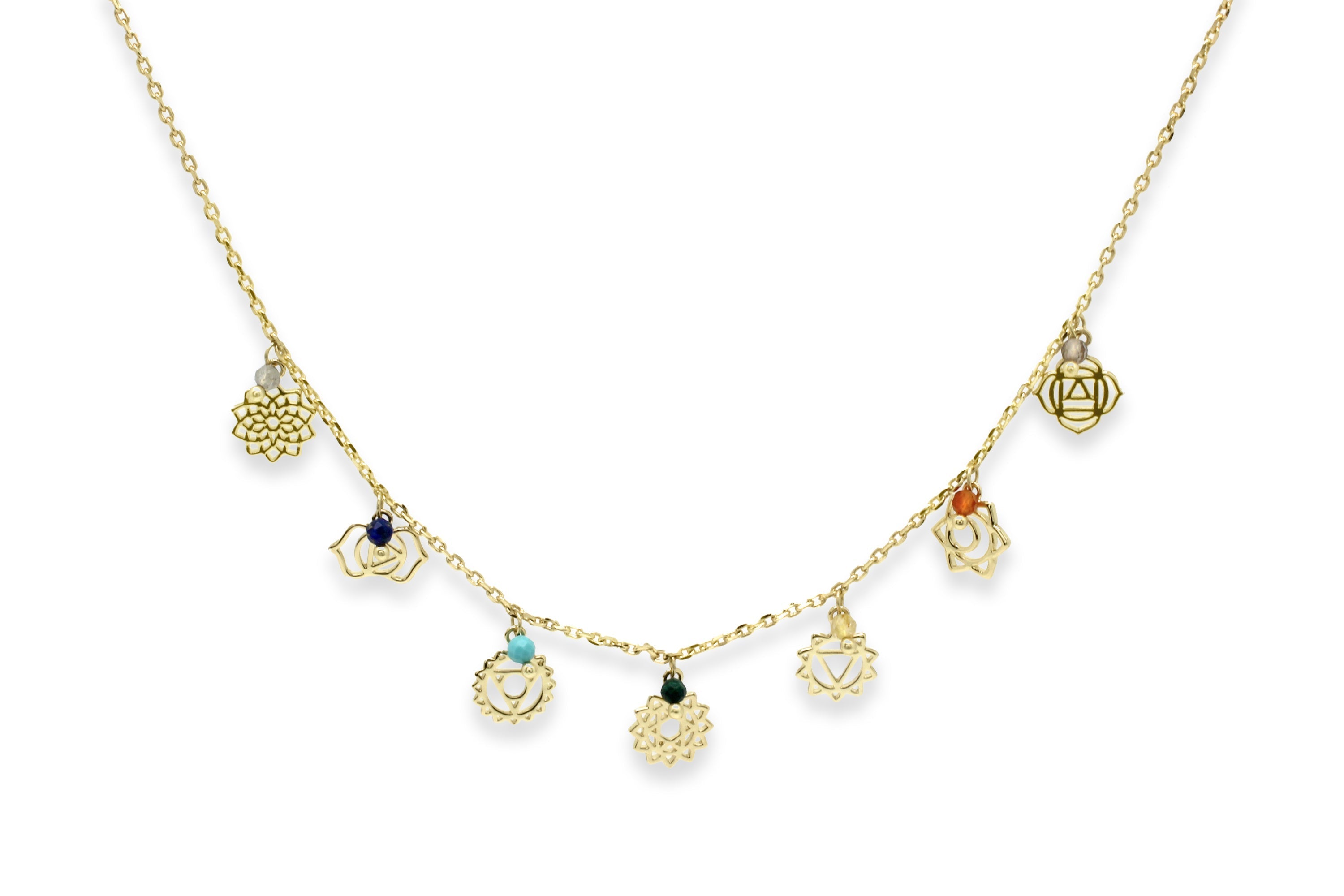 Spirit Gold Chakra Beaded Necklace - Boho Betty
