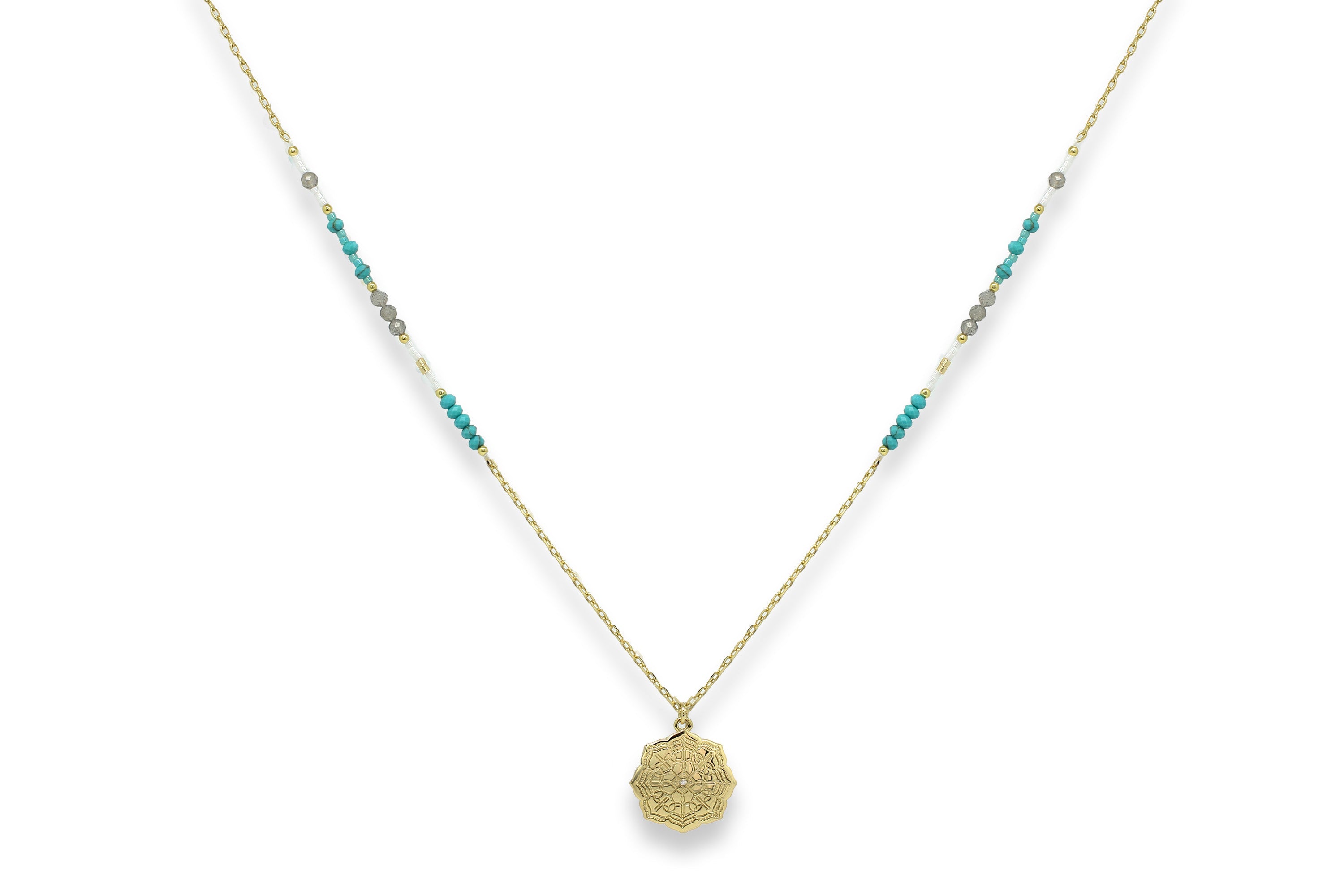 Neith Turquoise Gold Pendant Necklace