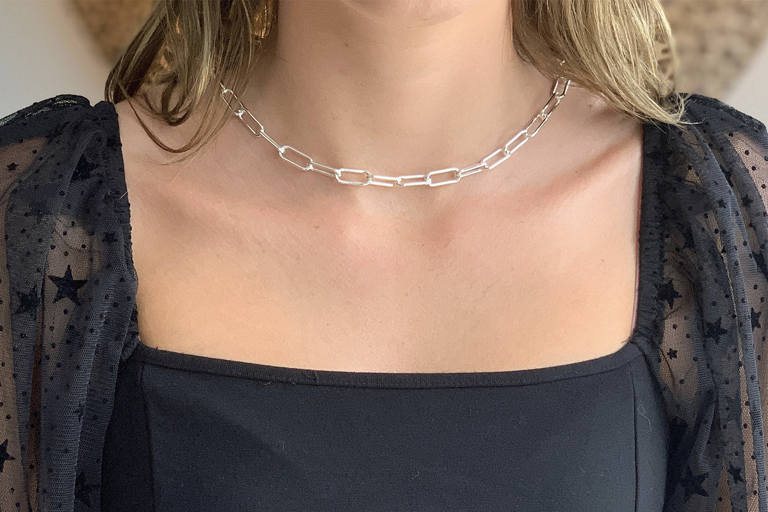 Notus Silver Chunky Chain Medium Length Necklace | Boho Betty