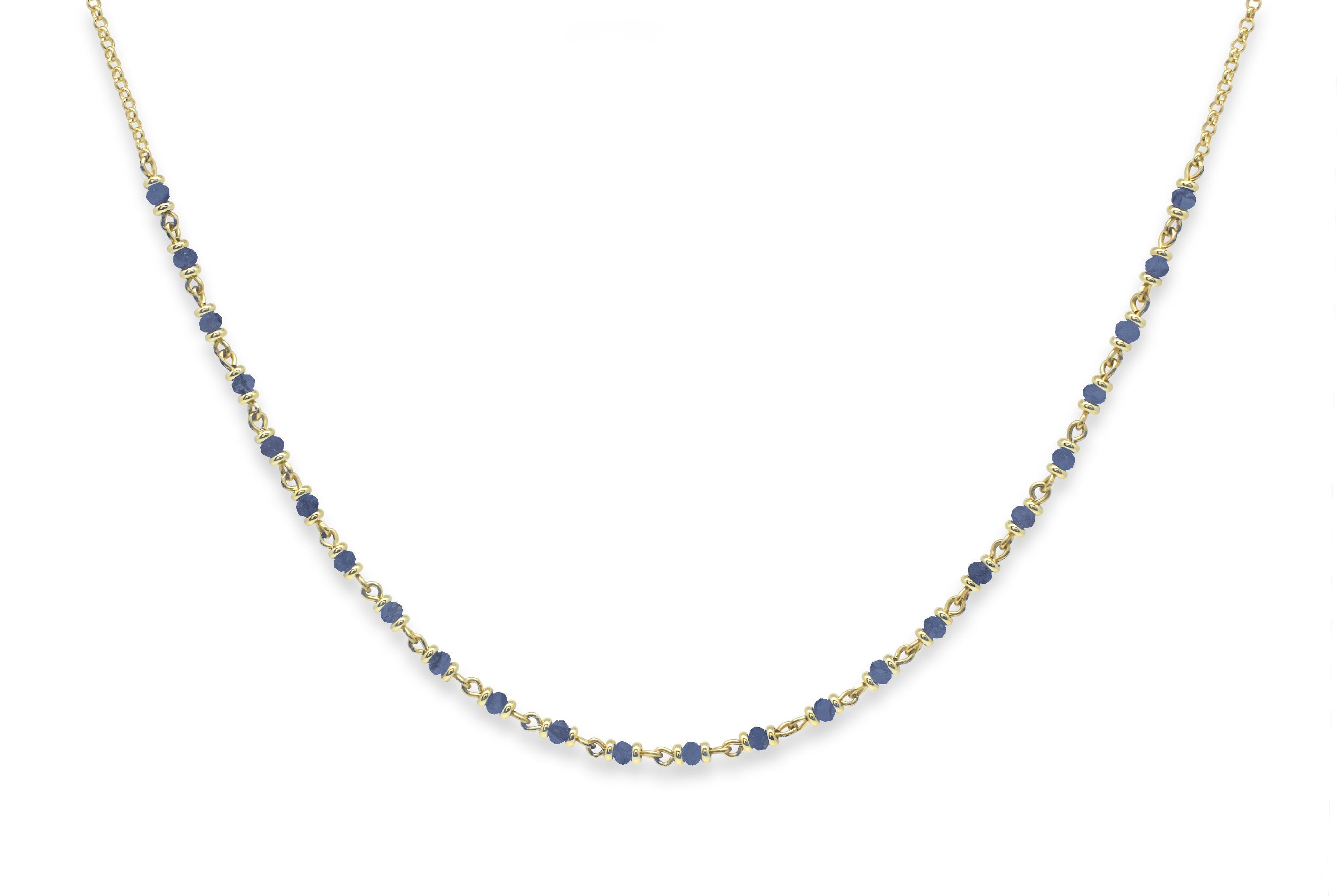 Panacea Iolite Gold Gemstone Necklace - Boho Betty