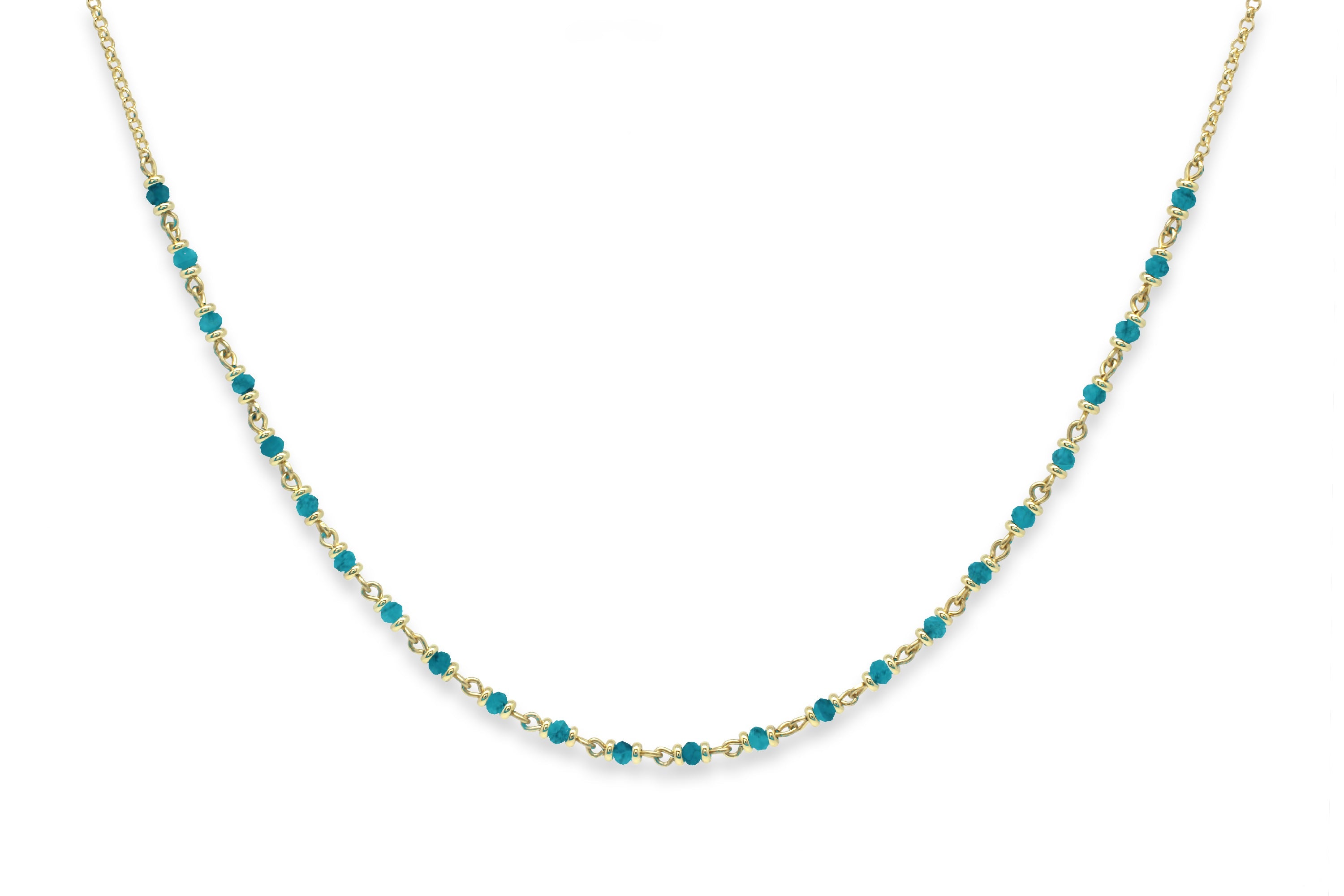 Panacea Turquoise Gold Gemstone Necklace - Boho Betty