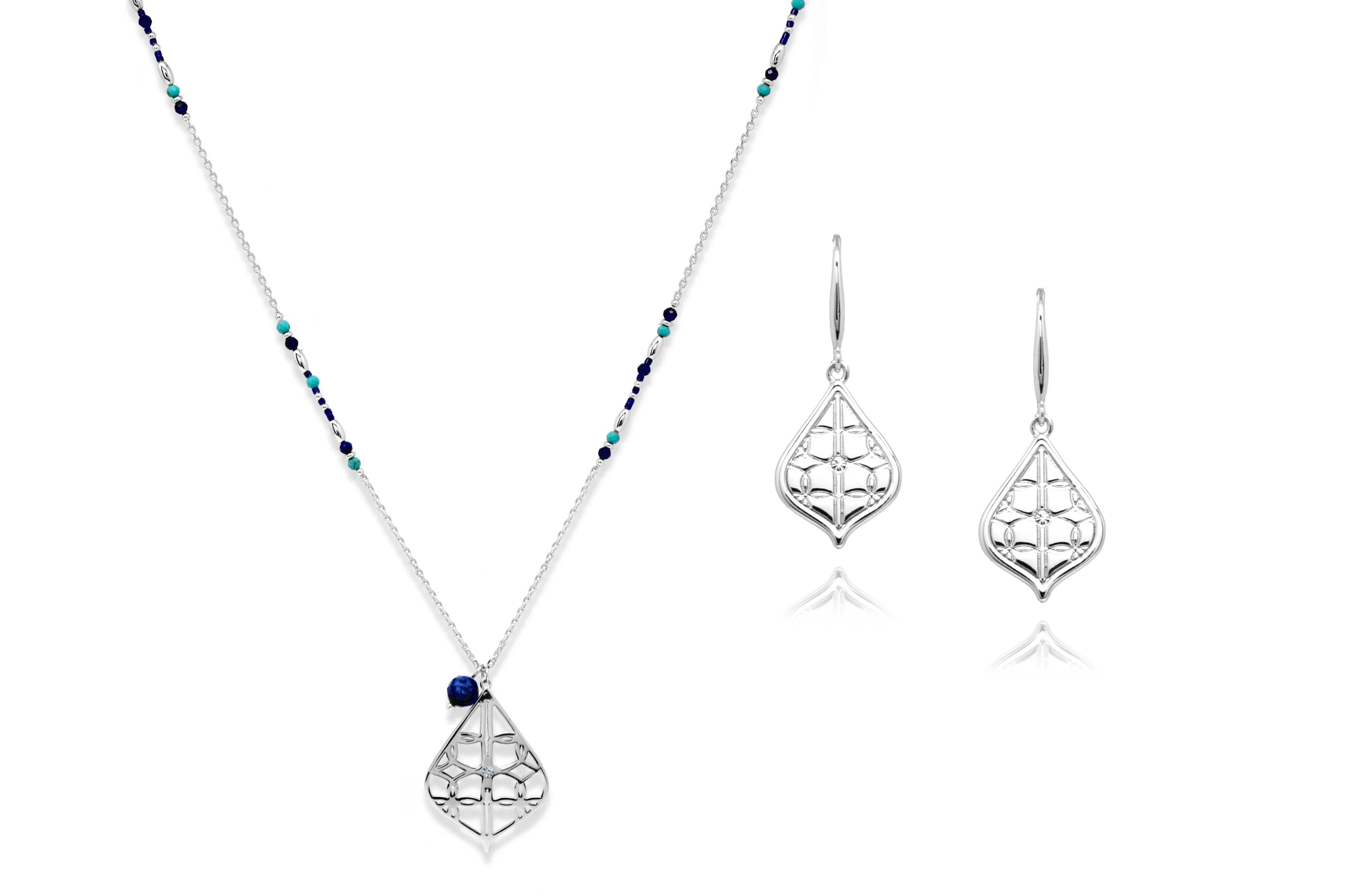 Ratri Necklace and Earring Gift Set#color_Silver