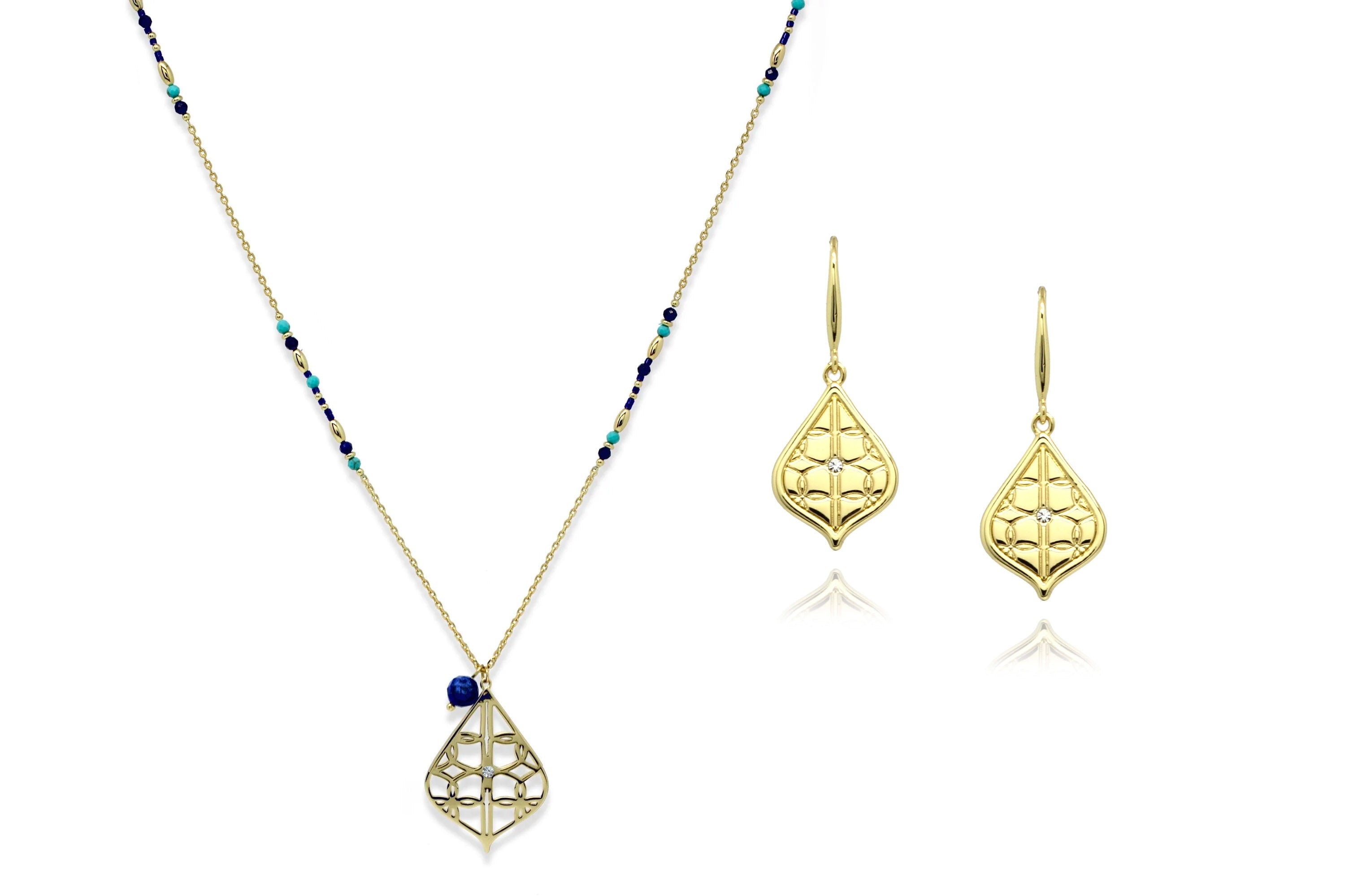 Ratri Necklace and Earring Gift Set#color_Gold