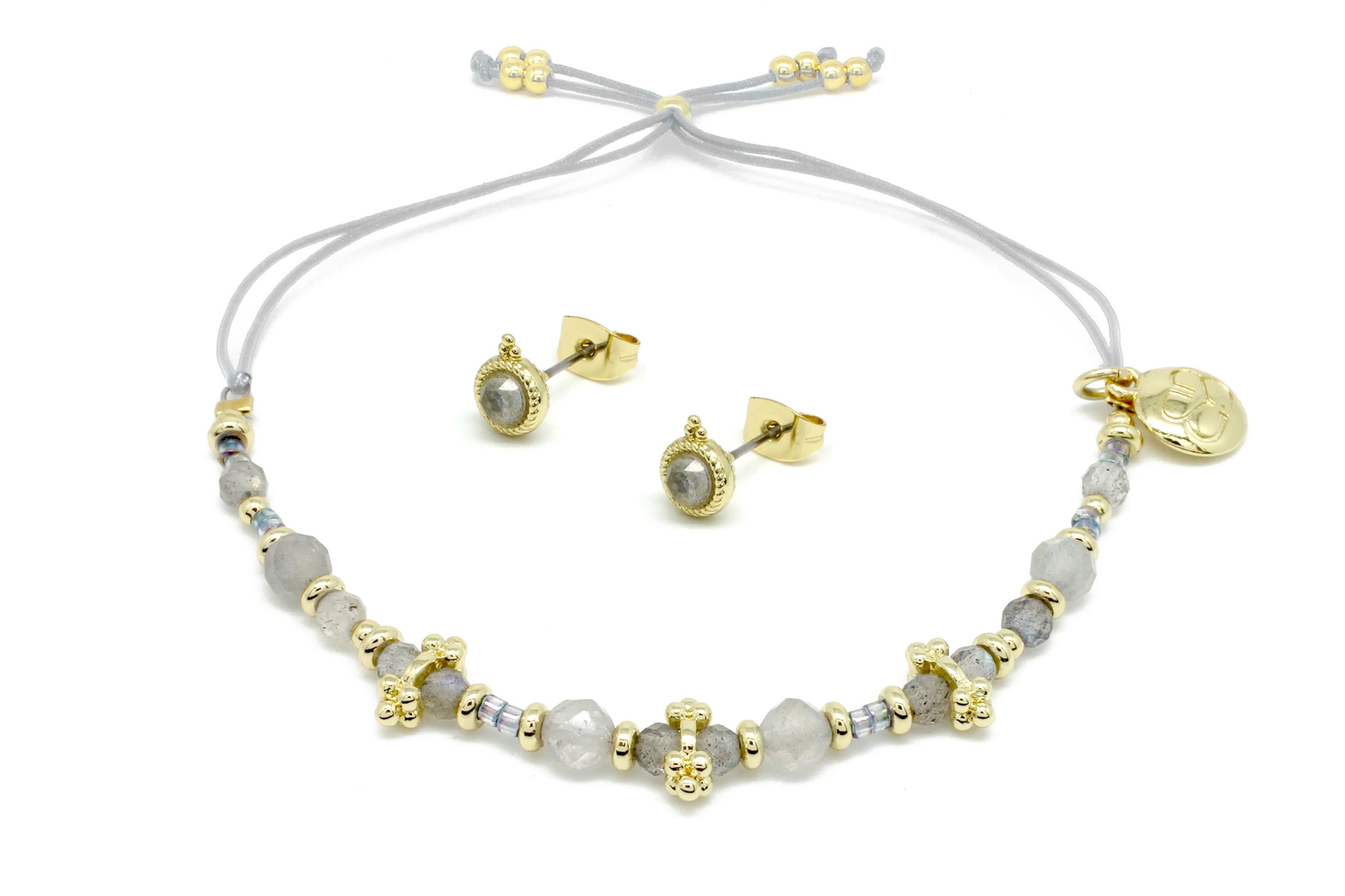Labradorite Bracelet & Stud Gift Set