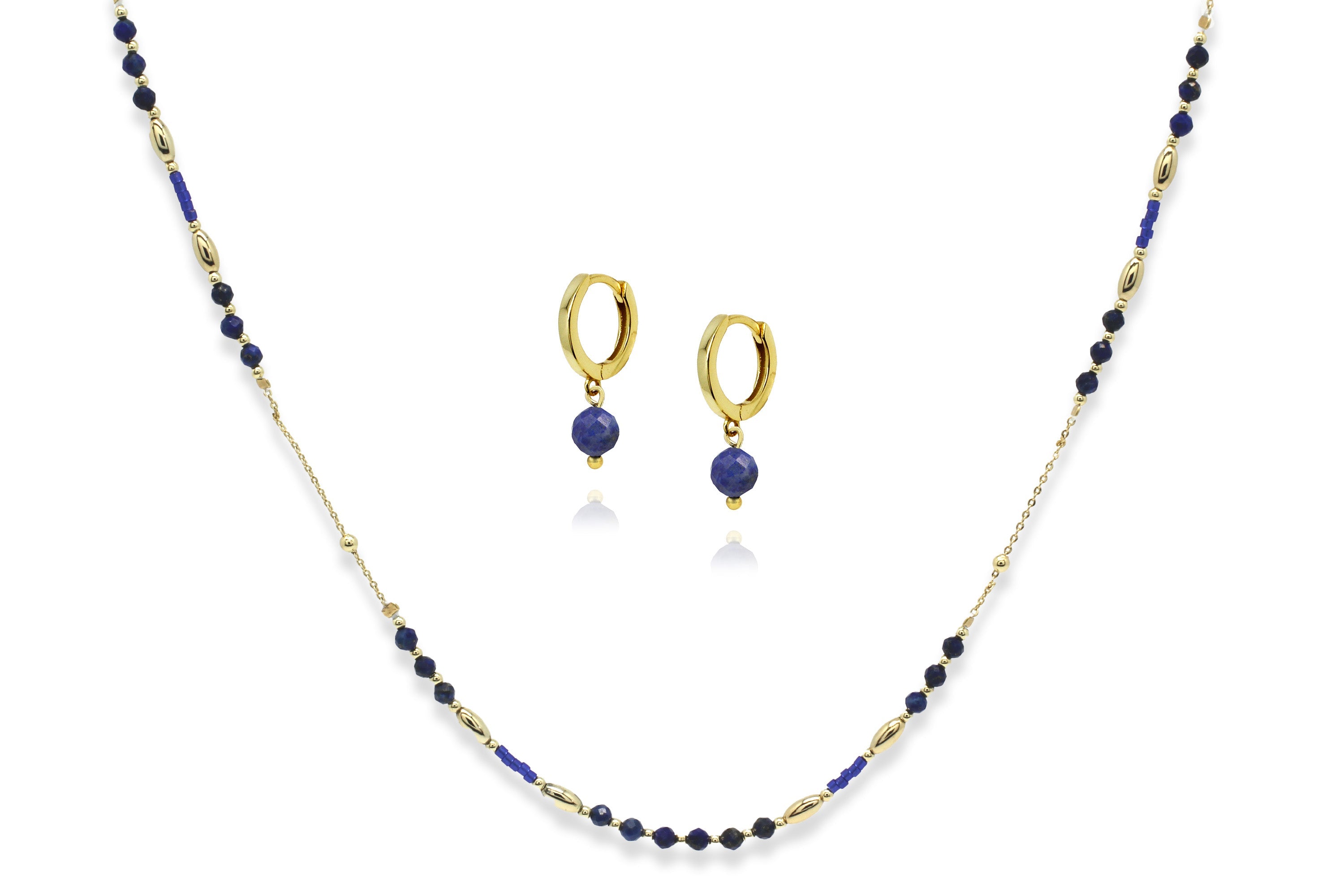 Horus Necklace & Earring Set#color_Lapis Lazuli