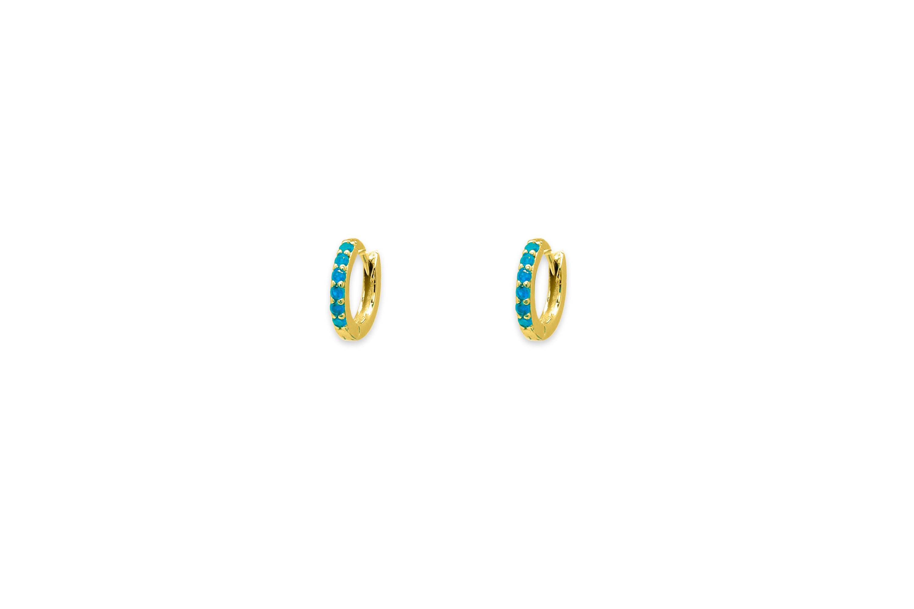 Reddy Turquoise Gold Huggie Earrings - Boho Betty