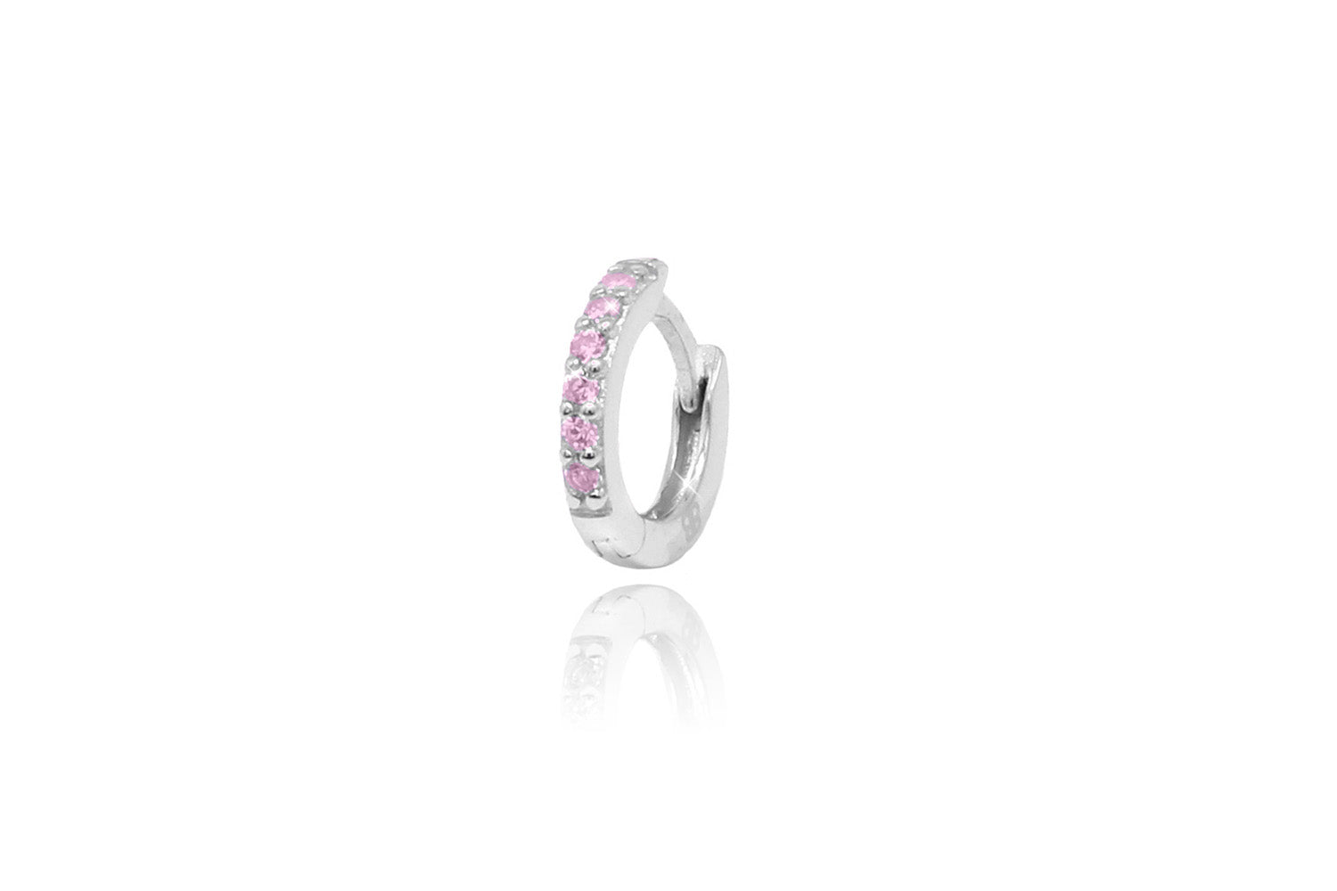 Reddy Rose Quartz Sterling Silver Huggies - Boho Betty