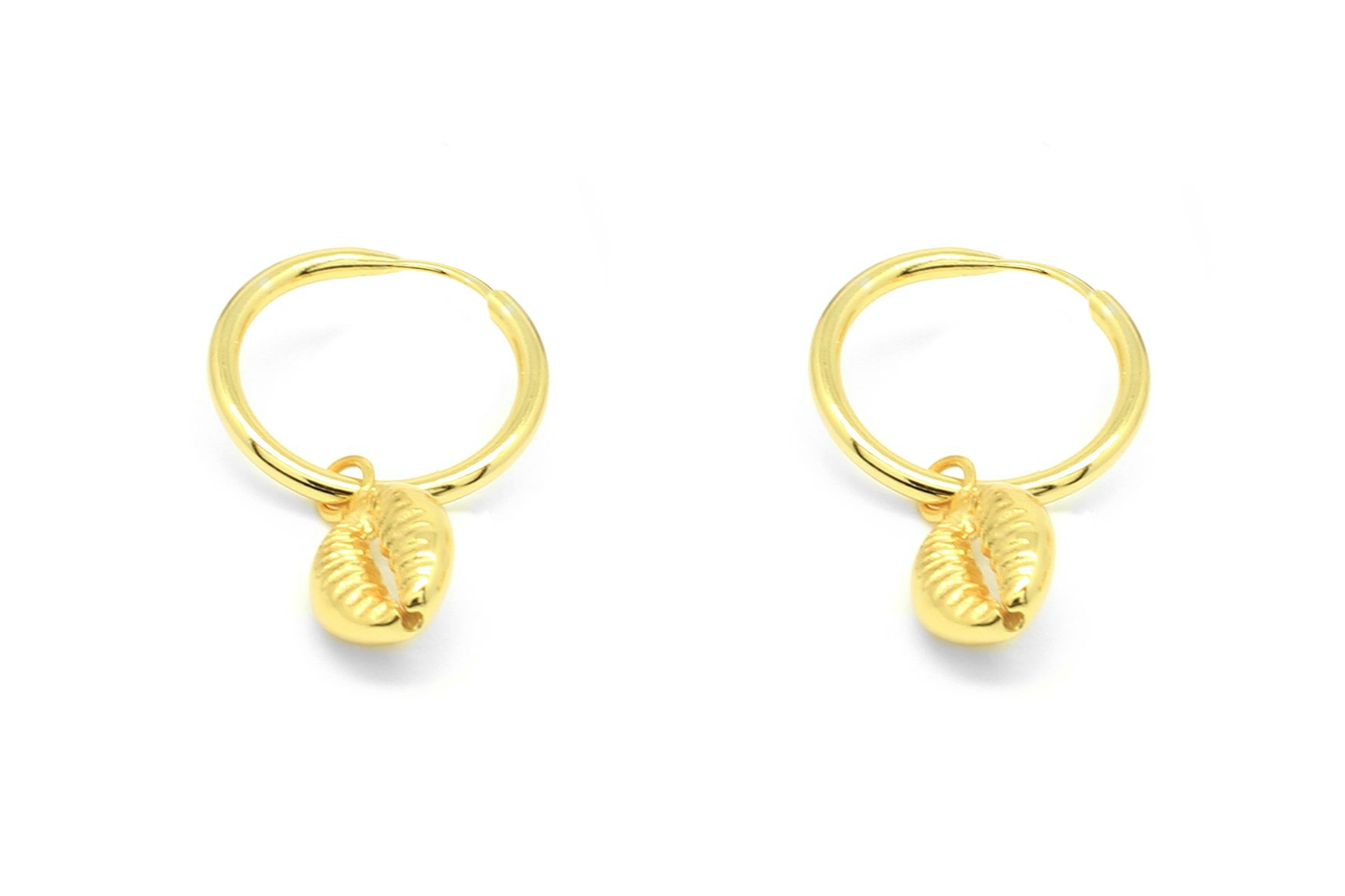 Tatyana Gold Shell Full Hoop Earrings - Boho Betty