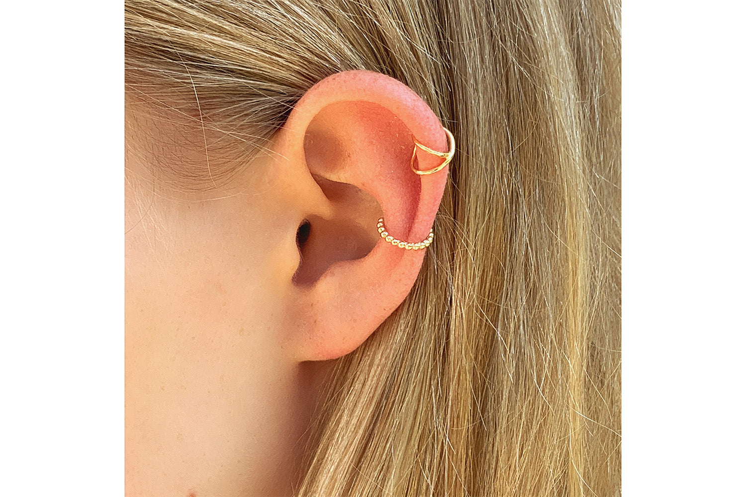 Halle Gold Sterling Silver Cuff Earrings - Boho Betty