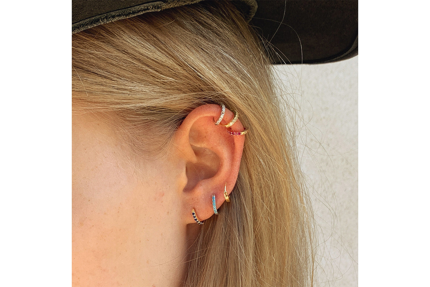 Reddy Turquoise Silver Hoop Earrings - Boho Betty