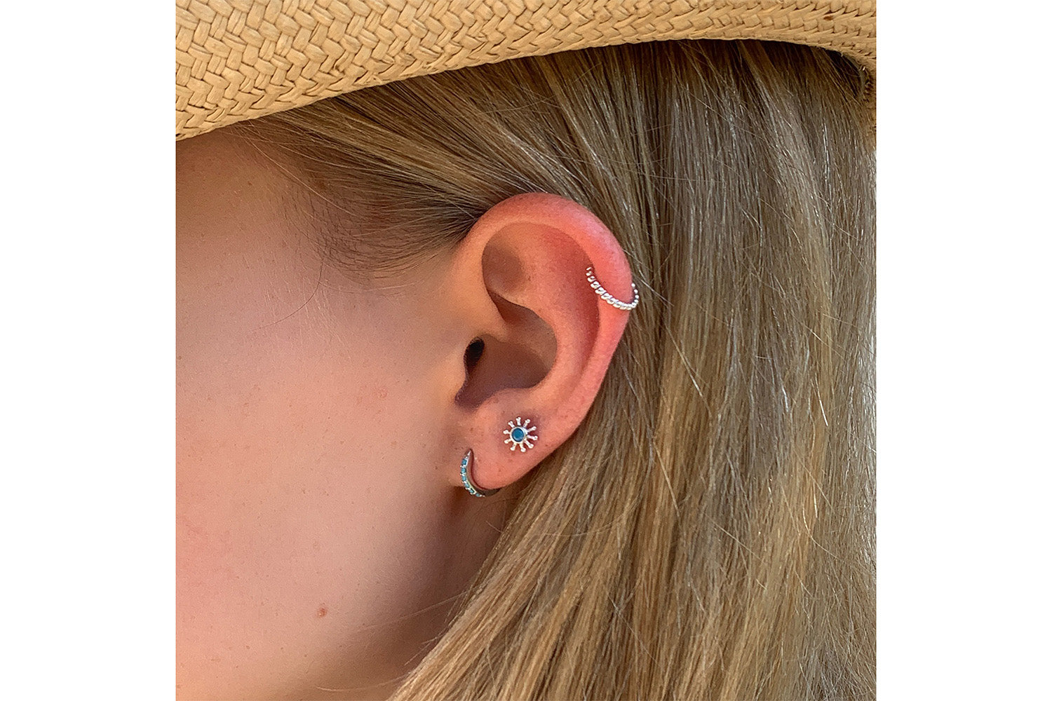 Lopez Silver Sunburst Stud Earrings - Boho Betty