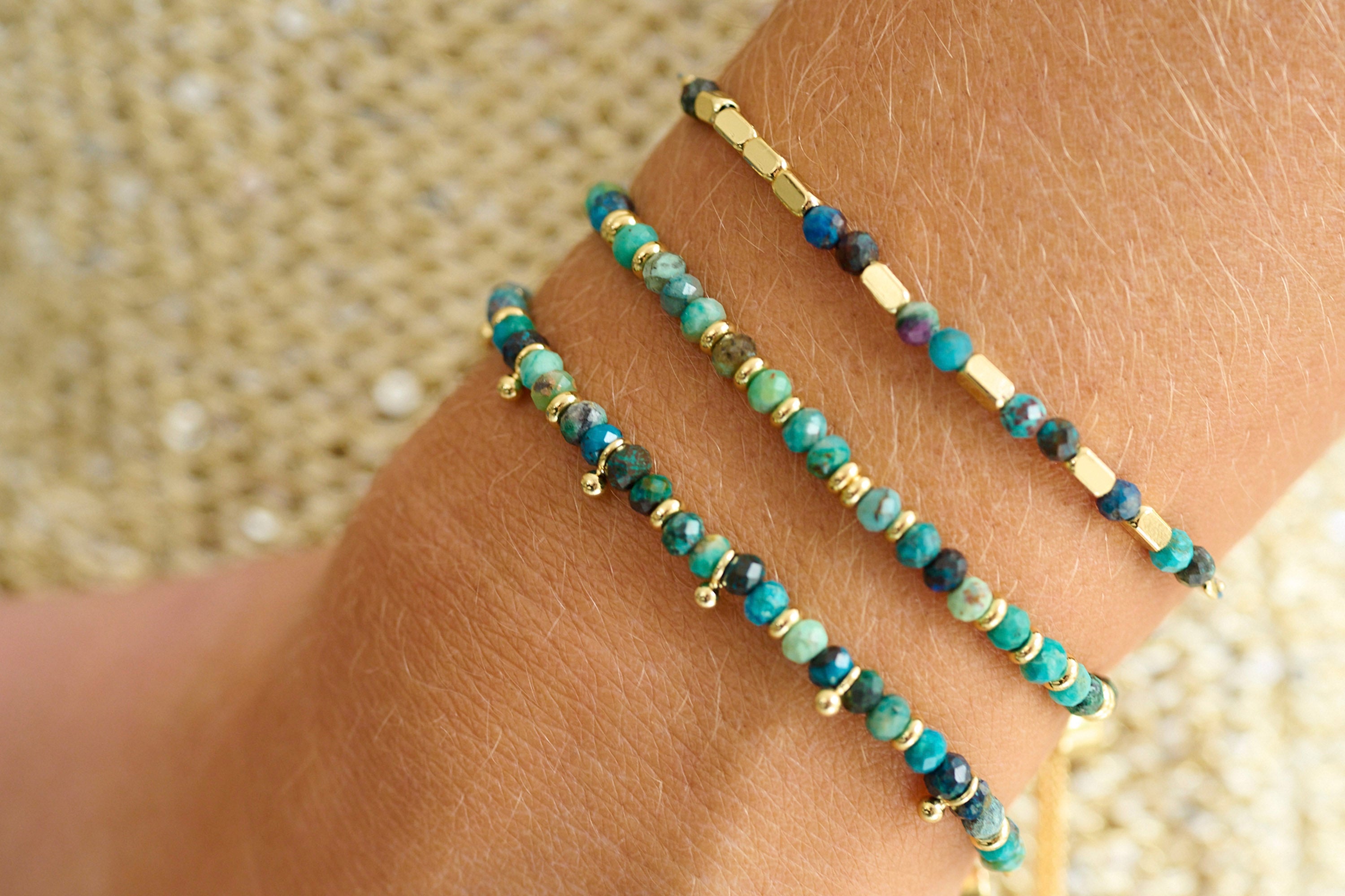 Serenity Azurite Bracelet Stack - Boho Betty